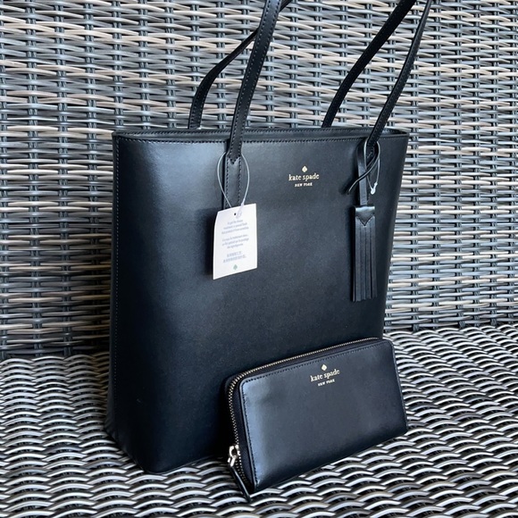 KATE SPADE JANA TOTE BLACK & Kate Spade jana large continental wallet - Picture 2 of 16